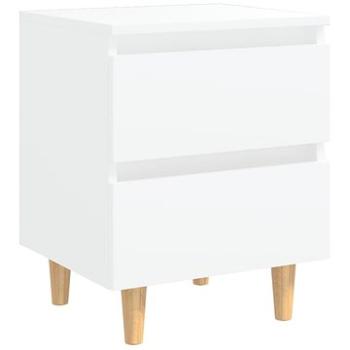 SHUMEE Noční stolek s nohami z masivní borovice bílý 40 × 35 × 50 cm, 805851 (805851)