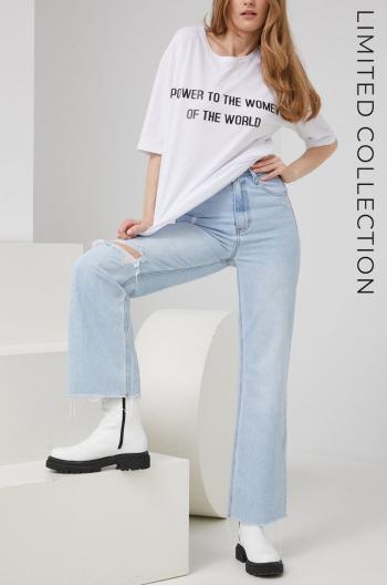 Džíny Answear Lab Premium Jeans x limitovaná festivalová kolekce BE BRAVE dámské, high waist