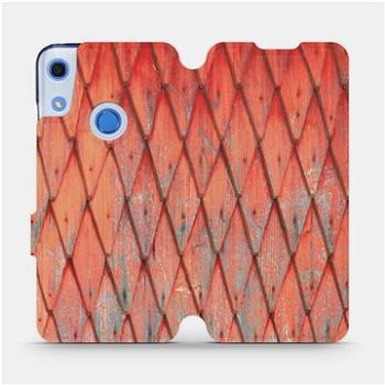 Flipové pouzdro na mobil Huawei Y6S - MK01S Oranžový vzor dřeva (5903516124350)