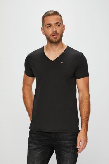 Tommy Jeans pánské černé tričko Jersey - XS (078)