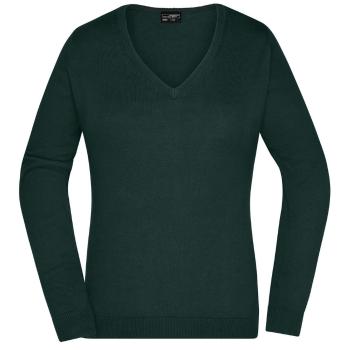 James & Nicholson Dámský bavlněný svetr JN658 - Lesní zelená | XL