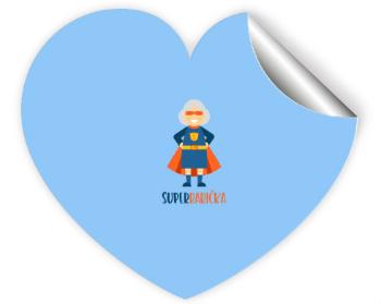Samolepky srdce - 5 kusů Superbabička