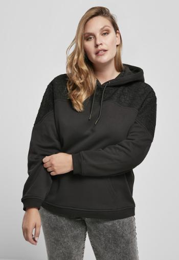 Urban Classics Ladies Lace Inset Hoody black - M