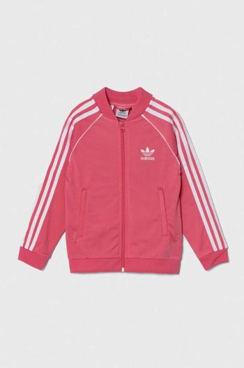 Dětská mikina adidas Originals růžová barva, s aplikací