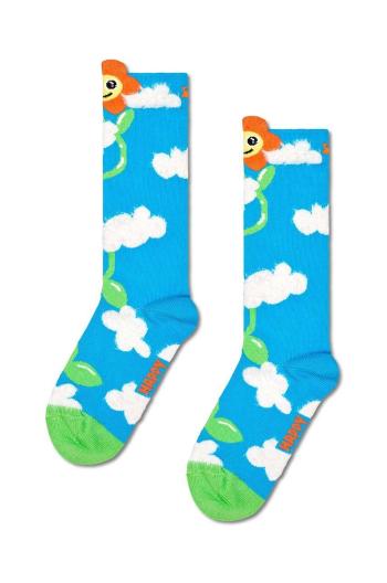 Dětské ponožky Happy Socks Kids Growing Flower Knee High Sock modrá barva, P001434