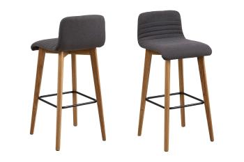 Sada 2 ks − Barová židle Arosa – šedá