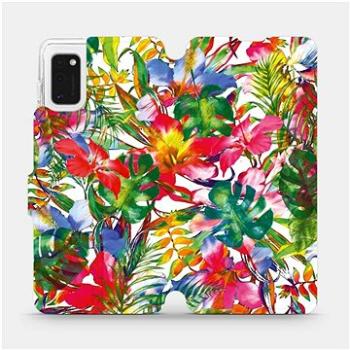 Flipové pouzdro na mobil Samsung Galaxy A41 - MG07S Pestrobarevné květy a listy (5903516173907)