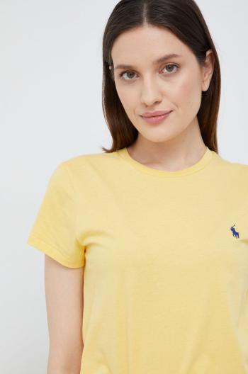 Bavlněné tričko Polo Ralph Lauren žlutá barva