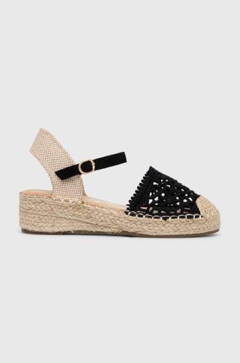 Espadrilky Answear Lab černá barva, na klínku