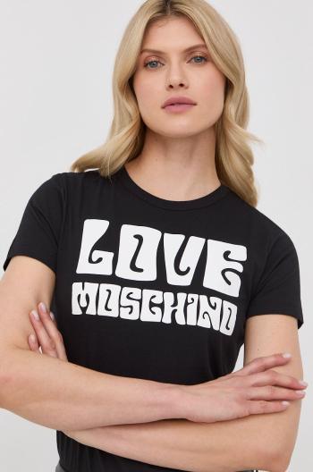 Tričko Love Moschino černá barva