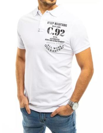 Pánské tričko s límečkem bílé C92