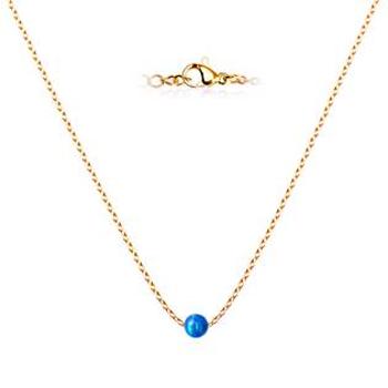 NUBIS® Zlacený ocelový náhrdelník s opálem - kulička 5 mm - NBP63-OP05