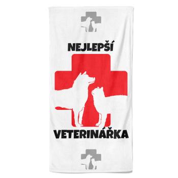 Osuška Nejlepší veterinářka – kříž (Velikost osušky: 100x170cm)