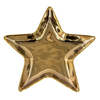 Zlatá keramická miska ve tvaru hvězdy Gold Star - 16*16*2 cm 6CE1463
