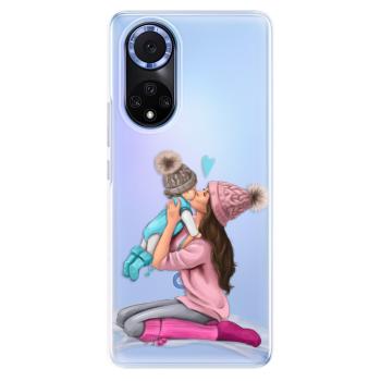 Odolné silikonové pouzdro iSaprio - Kissing Mom - Brunette and Boy - Huawei Nova 9