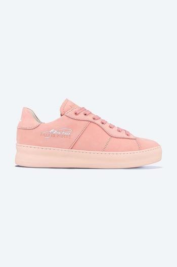 Semišové sneakers boty Filling Pieces Low Plain Court růžová barva, 42227271888