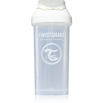 Twistshake Straw Cup White láhev s brčkem 6m+ 360 ml