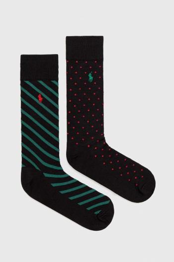 Ponožky Polo Ralph Lauren 2-pack pánské, černá barva