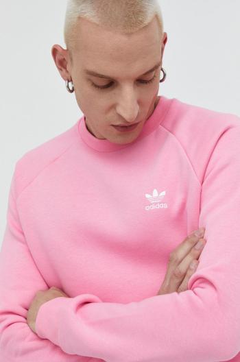 Mikina adidas Originals pánská, růžová barva, hladká