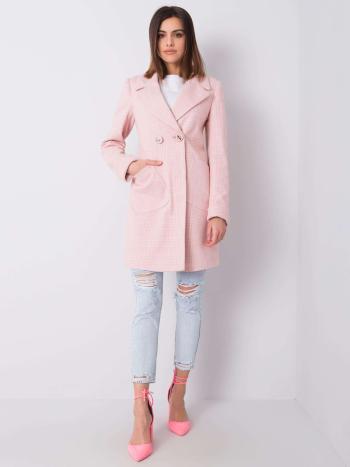 Pudrově růžový elegantní kabát RL-PL-2701.13-powder pink Velikost: XL
