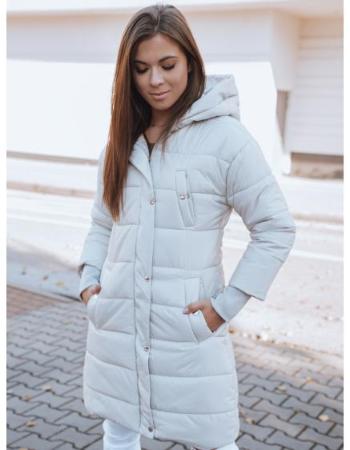 Dámská dlouhá zimní bunda s kapucí LUCRECIA bílá