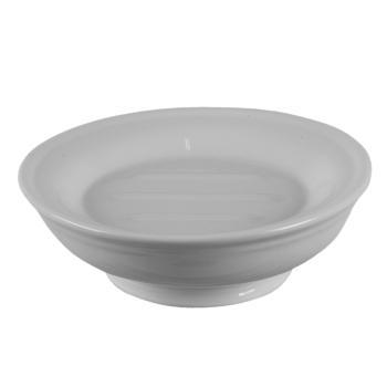 Bílá porcelánová kulatá miska na mýdlo - Ø 14*5 cm 64935