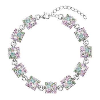 Stříbrný náramek se Swarovski krystaly mix barev 33047.3 sakura, Multicolor