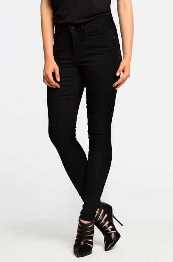 Kalhoty Only dámské, černá barva, přiléhavé, medium waist