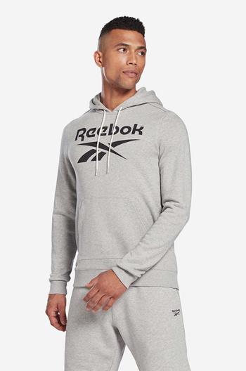 Tepláková mikina Reebok Identity Big Logo Hoodie šedá barva, s kapucí, s potiskem, H54477-grey