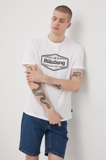 Bavlněné tričko Billabong bílá barva, s potiskem