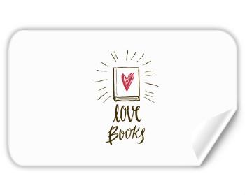 Samolepky obdelník - 5 kusů Love books