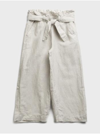 Šedé holčičí dětské kalhoty pull-on wide-leg crop pants GAP