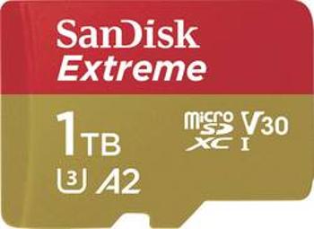 Paměťová karta microSDXC, 1 TB, SanDisk Extreme™, Class 10, UHS-I, UHS-Class 3, v30 Video Speed Class, výkonnostní standard A2