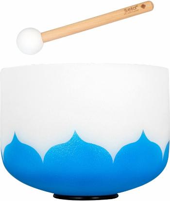 Sela 10" Crystal Singing Bowl Lotus 440 Hz G - Blue (Throat Chakra) incl. 1 Wood Mallet Zpívající miska 10" Throat Chakra