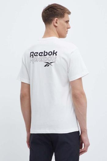 Bavlněné tričko Reebok Brand Proud béžová barva, s potiskem, 100076380