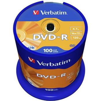 VERBATIM DVD-R AZO 4,7GB, 16x, spindle 100 ks (43549)