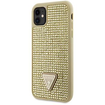 Guess Rhinestones Triangle Metal Logo Kryt pro iPhone 11 Gold (GUHCN61HDGTPD)