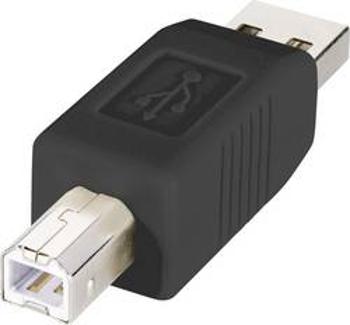 USB adaptér Renkforce 1x USB 2.0 zástrčka ⇔ 1x USB 2.0 zástrčka B, černá, pozlacený