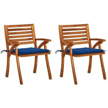 Zahradní jídelní židle s poduškami 2 ks masivní akáciové dřevo, 3060810 (3060810)