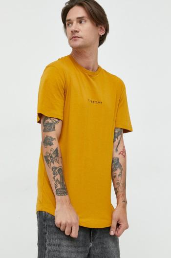 Bavlněné tričko Jack & Jones žlutá barva, s aplikací