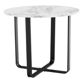 Kondela Konferenční stolek, bílý mramor/černý kov, SALINO