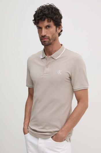 Polo tričko Calvin Klein Jeans béžová barva, J30J315603