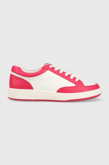 Kožené sneakers boty Lauren Ralph Lauren HAILEY II růžová barva, 802904469004