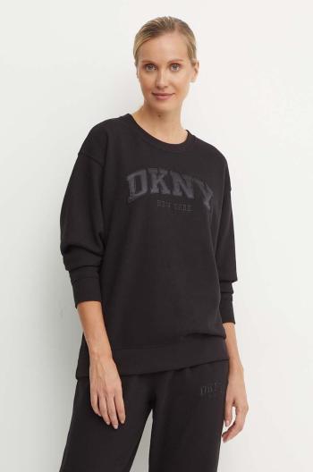 Mikina Dkny dámská, černá barva, s aplikací, DP4T9809