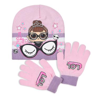 LOL SURPRISE Dívčí čepice a rukavice L.O.L SURPRISE BABY světle růžová Velikost: 52 cm