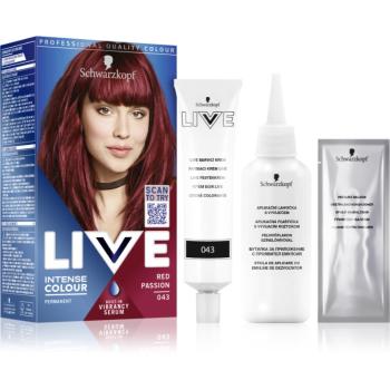 Schwarzkopf LIVE Intense Colour permanentní barva na vlasy odstín 043 Red Passion 1 ks