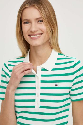 Polo tričko Tommy Hilfiger zelená barva, WW0WW39530