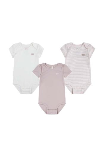 Bavlněné kojenecké body Levi's LVG 3PK BOW BODYSUIT SET 3-pack