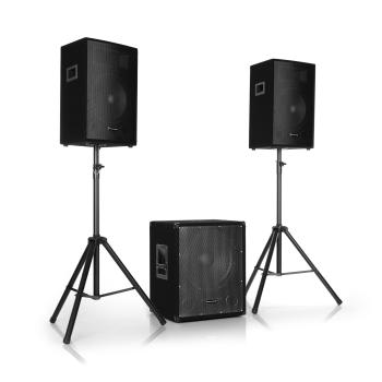 Auna Pro Cube 1812, 2.1 aktivní PA sada, 1600 W, 15" subwoofer, 2x 12" reproduktor