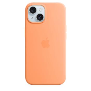 Apple iPhone 15 Silicone Case with MagSafe - Orange Sorbet